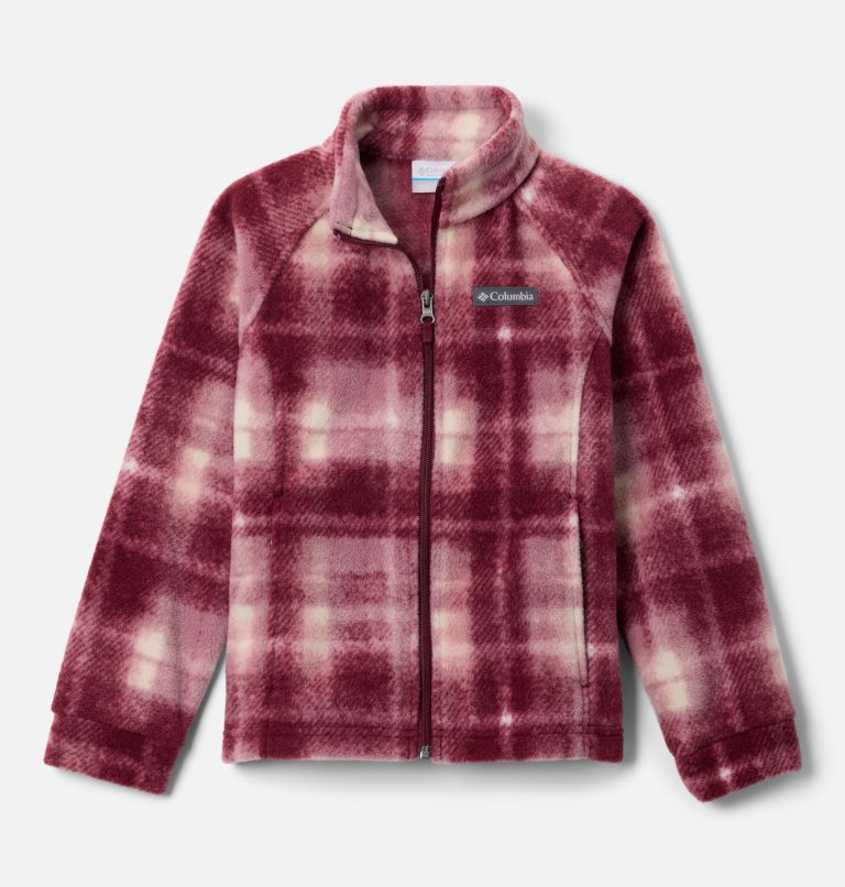 Girls' Benton Springs II Printed Fleece Jacket, Color: Eraser Pink Omblur, image 1