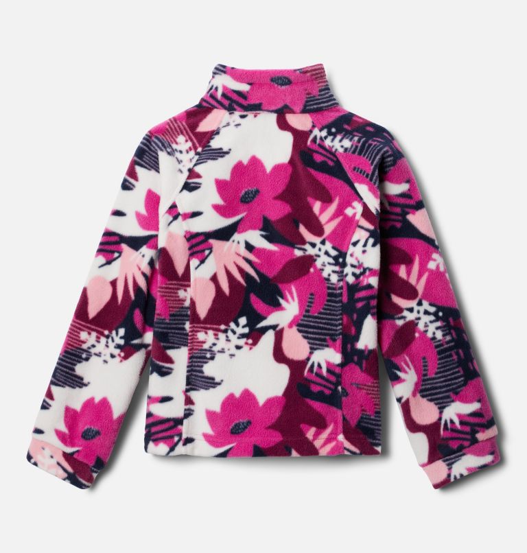 Girls’ Benton Springs II Printed Fleece Jacket, Color: Wild Fuchsia Scraptanical, image 2