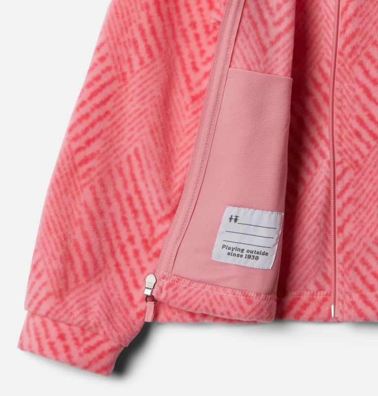 Girls' Benton Springs II Printed Fleece Jacket, Color: Pink Orchid Chevron Print, image 3