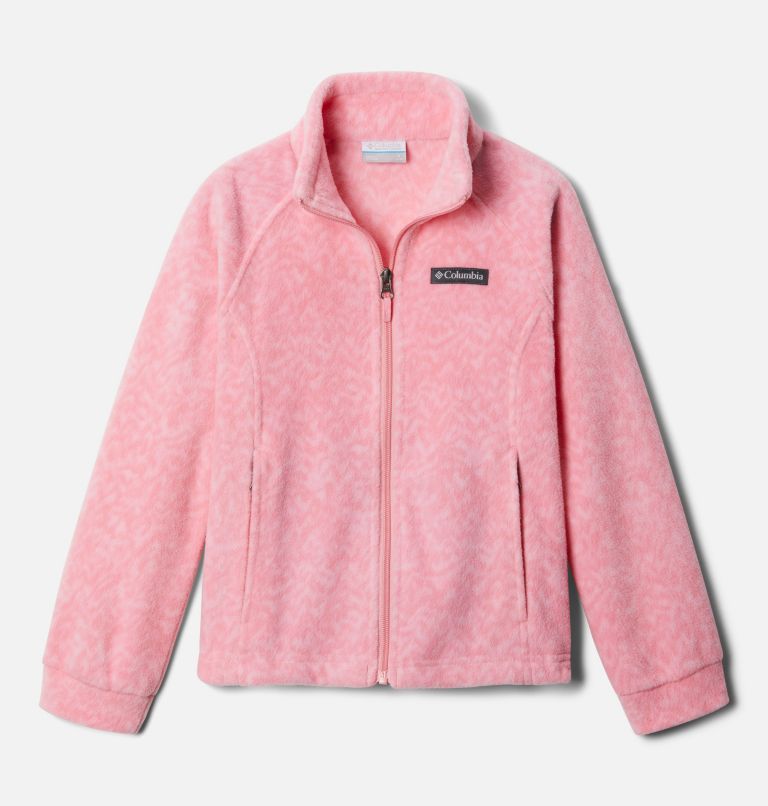 Girls’ Benton Springs II Printed Fleece Jacket, Color: Pink Orchid Terrain, image 1