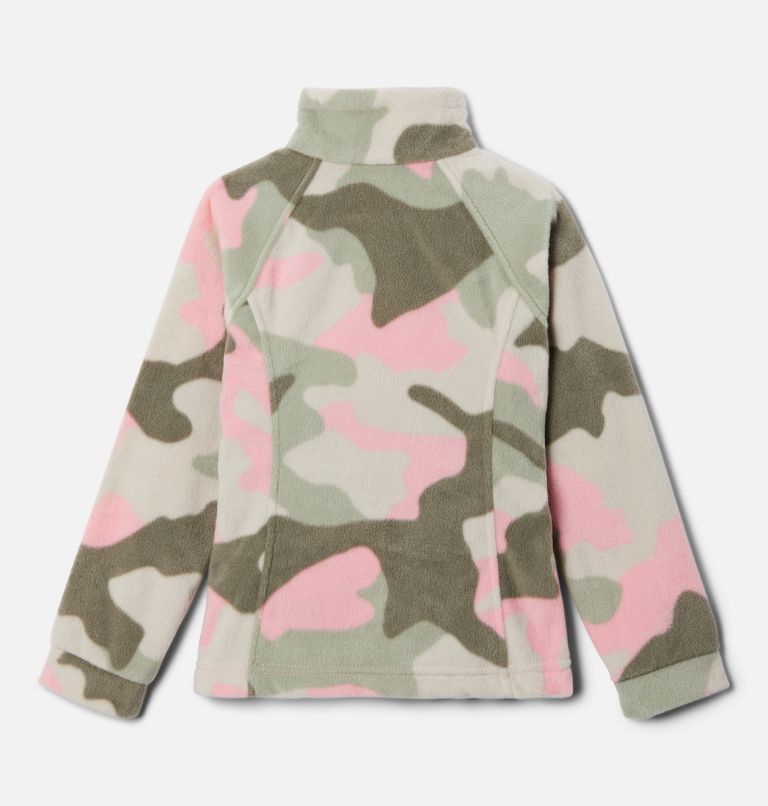 Girls’ Benton Springs II Printed Fleece Jacket, Color: Pink Orchid Mod Camo, image 2