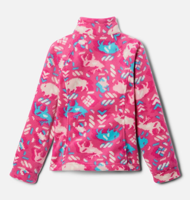 Girls’ Benton Springs II Printed Fleece Jacket, Color: Pink Ice Buffaloroam, image 2