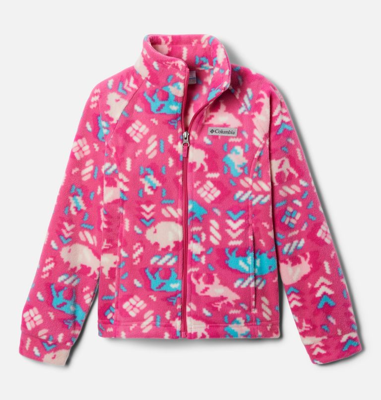 Girls’ Benton Springs II Printed Fleece Jacket, Color: Pink Ice Buffaloroam, image 1