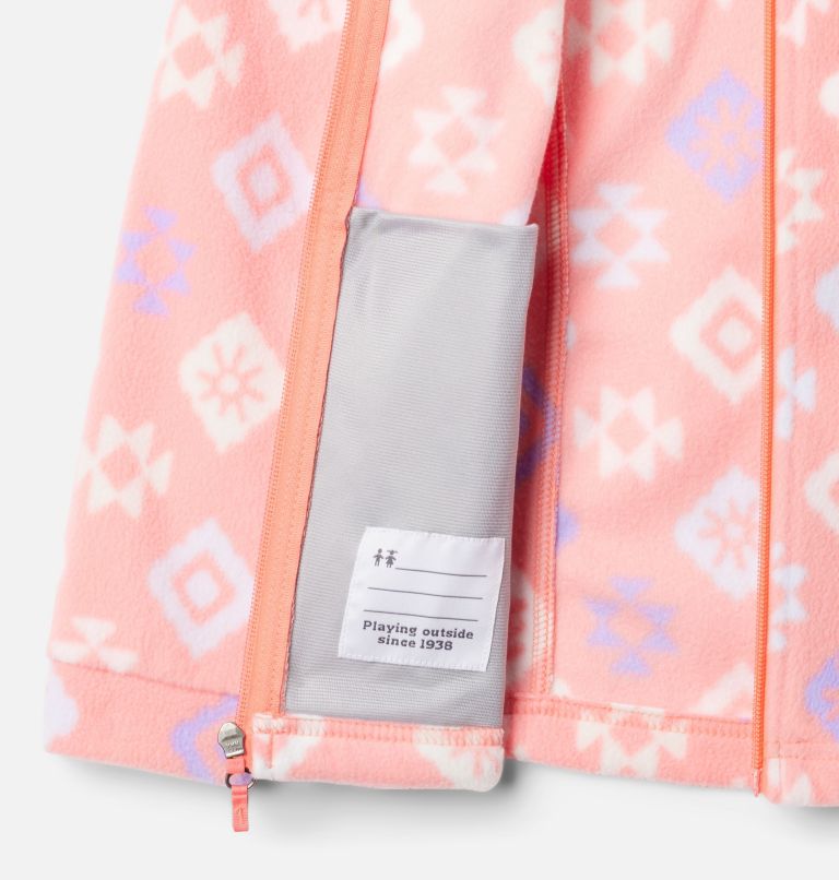 Girls' Benton Springs II Printed Fleece Jacket, Color: Hot Coral Hinterland, image 3