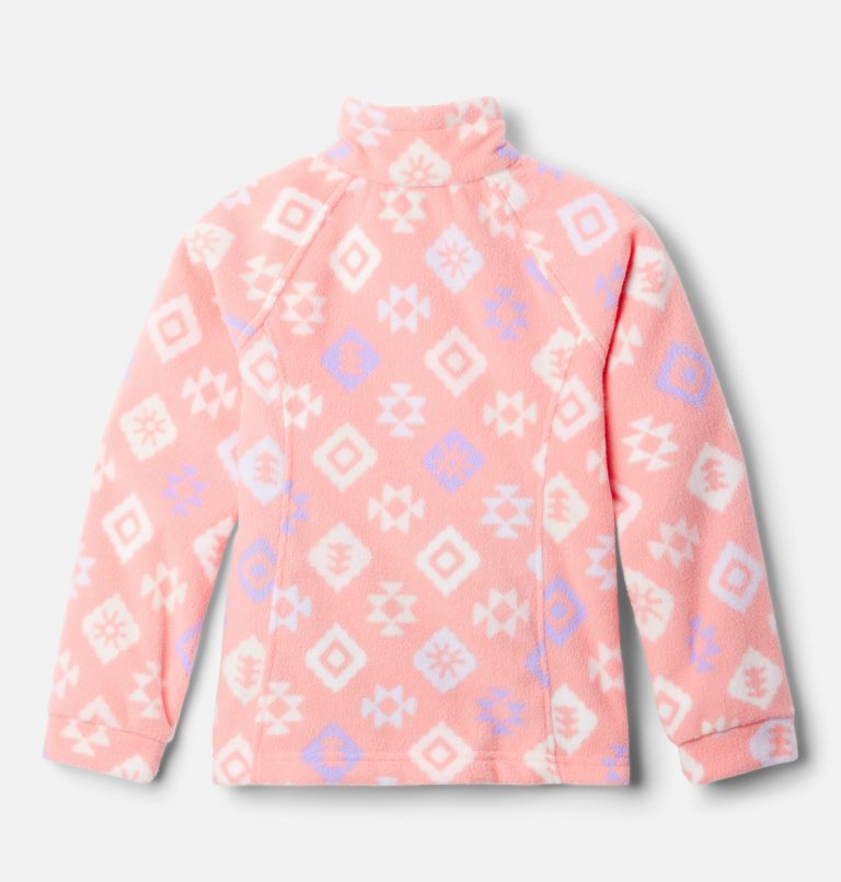 Girls' Benton Springs II Printed Fleece Jacket, Color: Hot Coral Hinterland, image 2