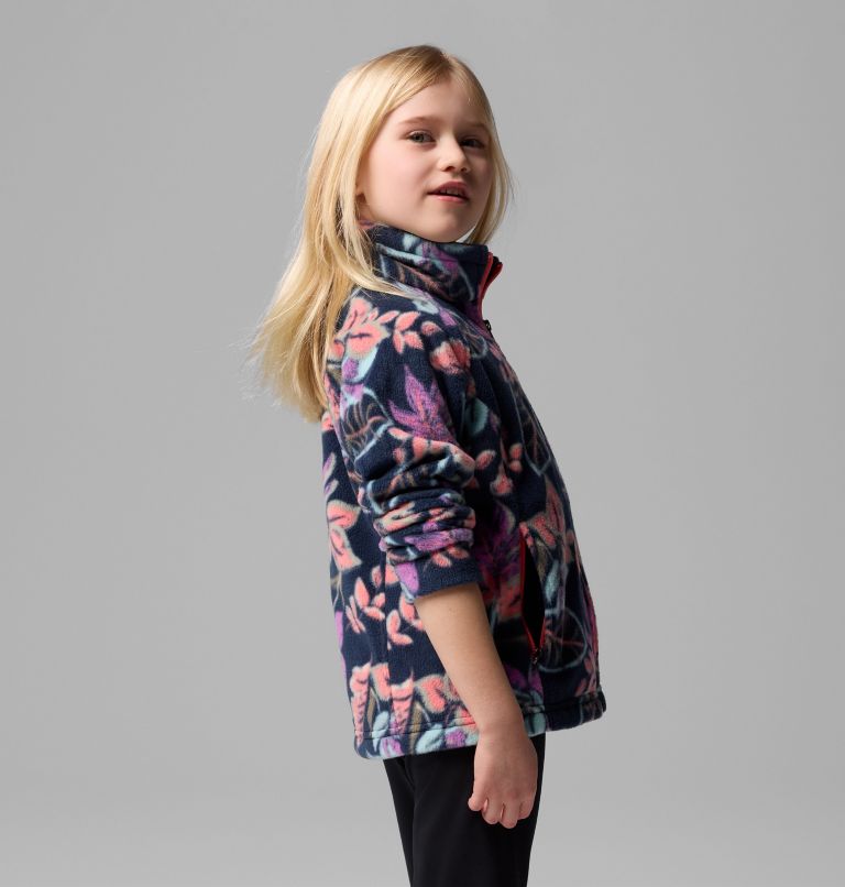 Girls' Benton Springs II Printed Fleece Jacket, Color: Hot Coral Pasteled, image 3