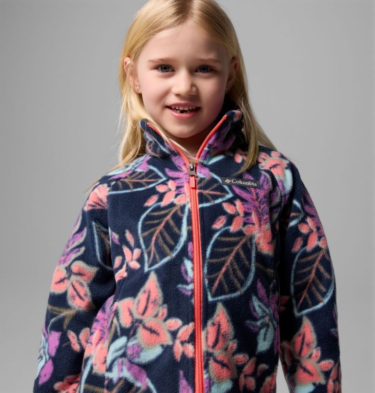Girls' Benton Springs II Printed Fleece Jacket, Color: Hot Coral Pasteled, image 4