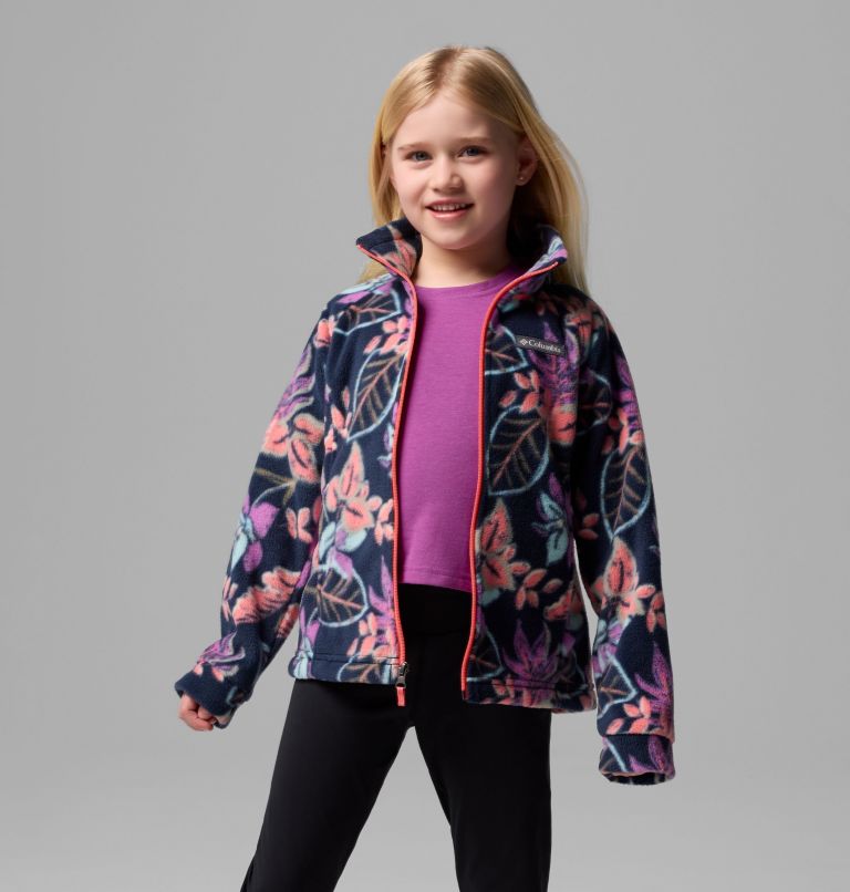 Girls' Benton Springs II Printed Fleece Jacket, Color: Hot Coral Pasteled, image 5