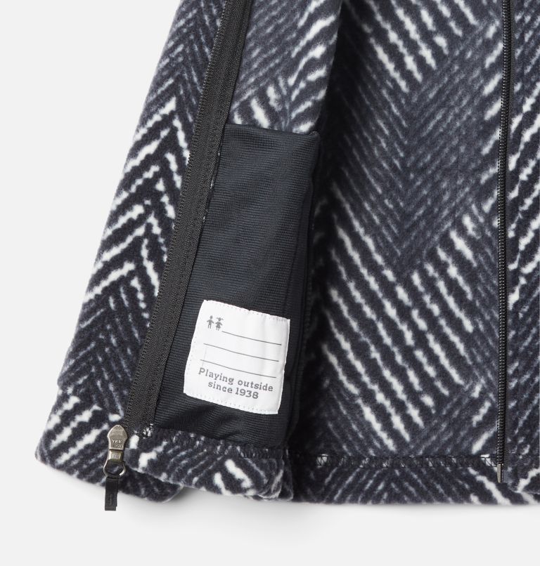 Girls' Toddler Benton Springs II Printed Fleece Jacket, Color: Black Chevron Print, image 3