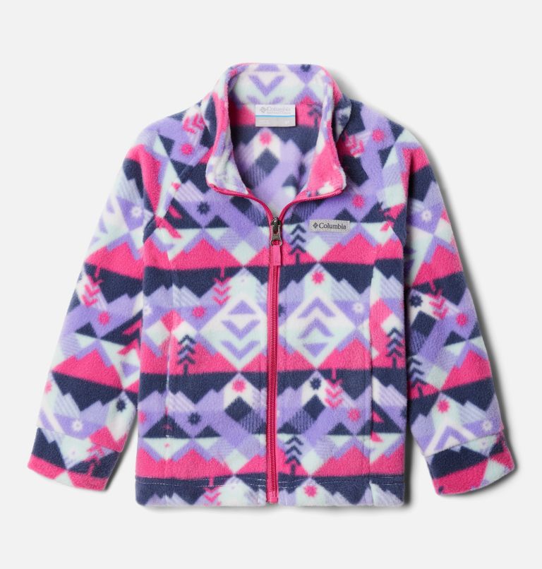 Girls’ Toddler Benton Springs II Printed Fleece Jacket, Color: White Checkpoint, image 1
