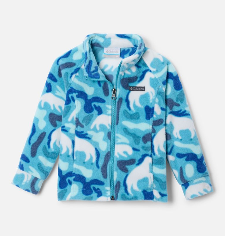 Girls' Toddler Benton Springs II Printed Fleece Jacket, Color: Vintage Blue Uniflauge, image 1