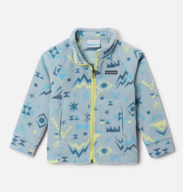 Girls' Toddler Benton Springs II Printed Fleece Jacket, Color: Crushed Blue Peaked, image 1