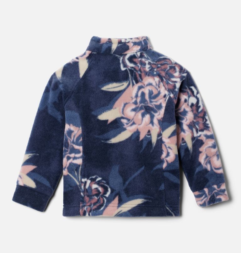 Girls' Toddler Benton Springs II Printed Fleece Jacket, Color: Collegiate Navy Blossoming, image 2