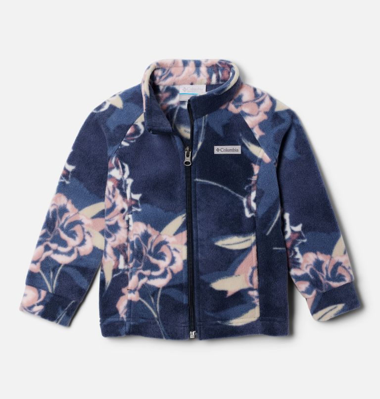 Girls' Toddler Benton Springs II Printed Fleece Jacket, Color: Collegiate Navy Blossoming, image 1