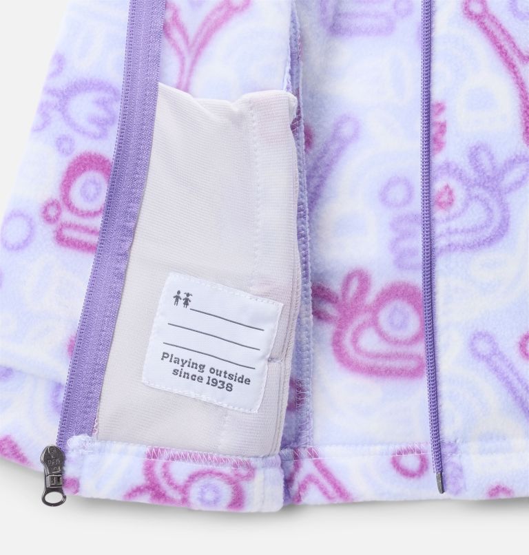 Girls' Toddler Benton Springs II Printed Fleece Jacket, Color: Snowdrift Marker Made, image 3