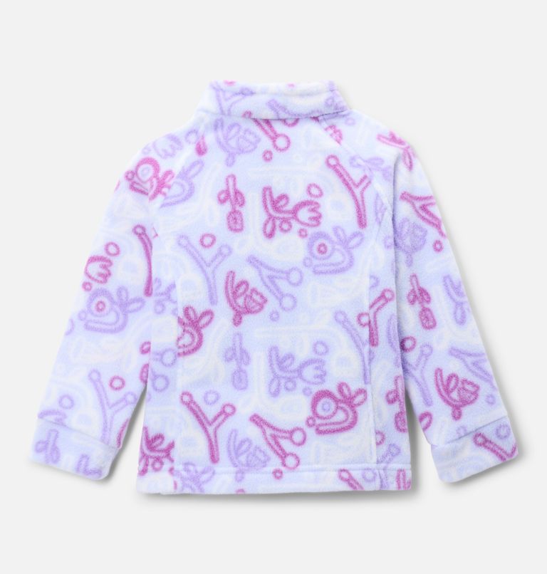 Girls' Toddler Benton Springs II Printed Fleece Jacket, Color: Snowdrift Marker Made, image 2