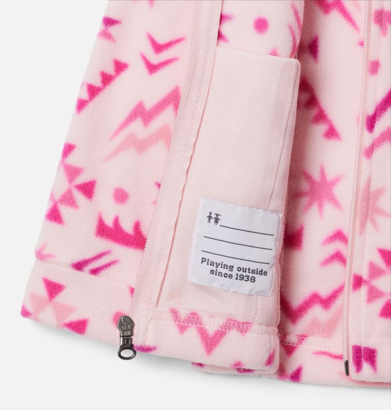 Girls' Toddler Benton Springs II Printed Fleece Jacket, Color: Satin Pink Peaked, image 3