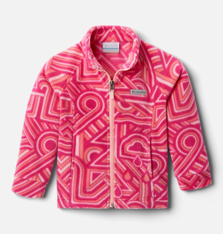 Veste en laine polaire imprimée Benton Springs II pour fillette, Color: Cactus Pink Geo Elements, image 1