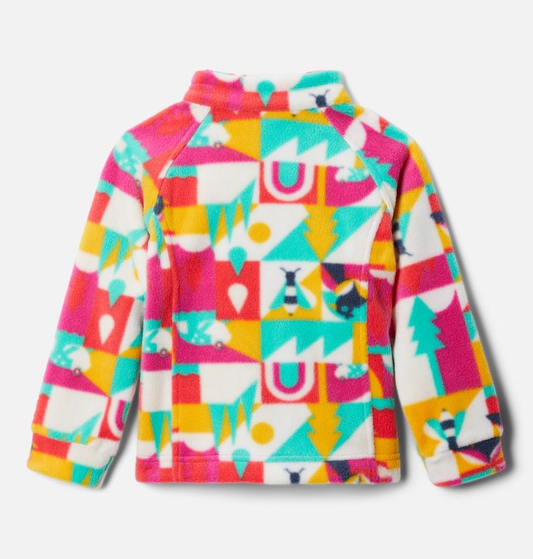 Girls' Toddler Benton Springs II Printed Fleece Jacket, Color: Wild Fuchsia Summer Escape, image 2