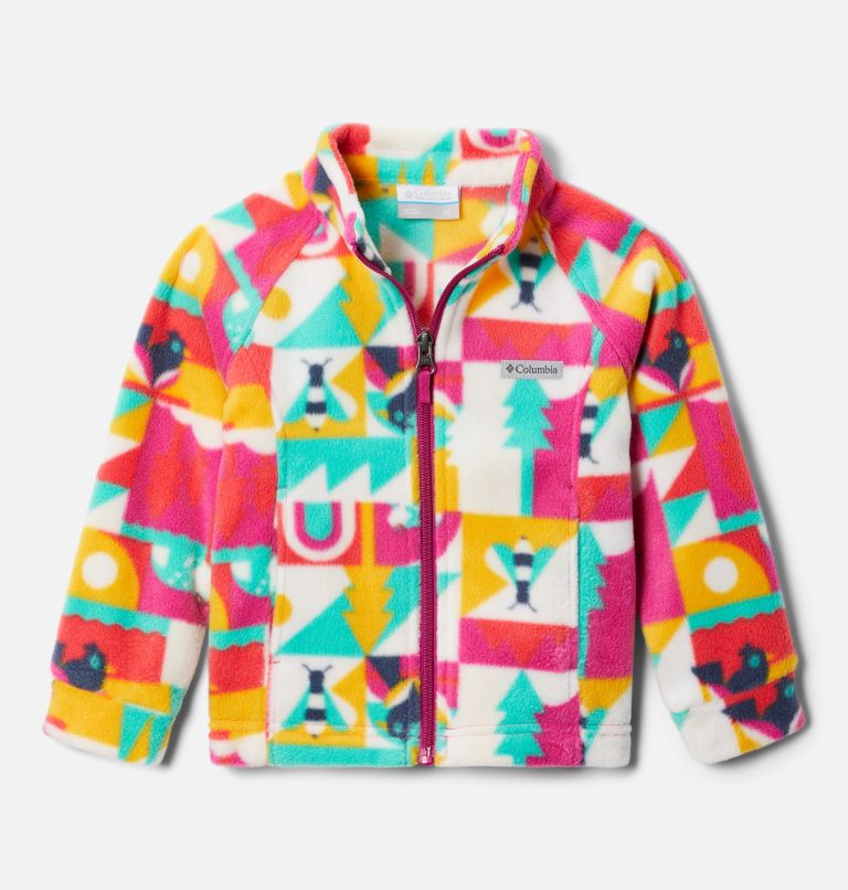 Girls' Toddler Benton Springs II Printed Fleece Jacket, Color: Wild Fuchsia Summer Escape, image 1