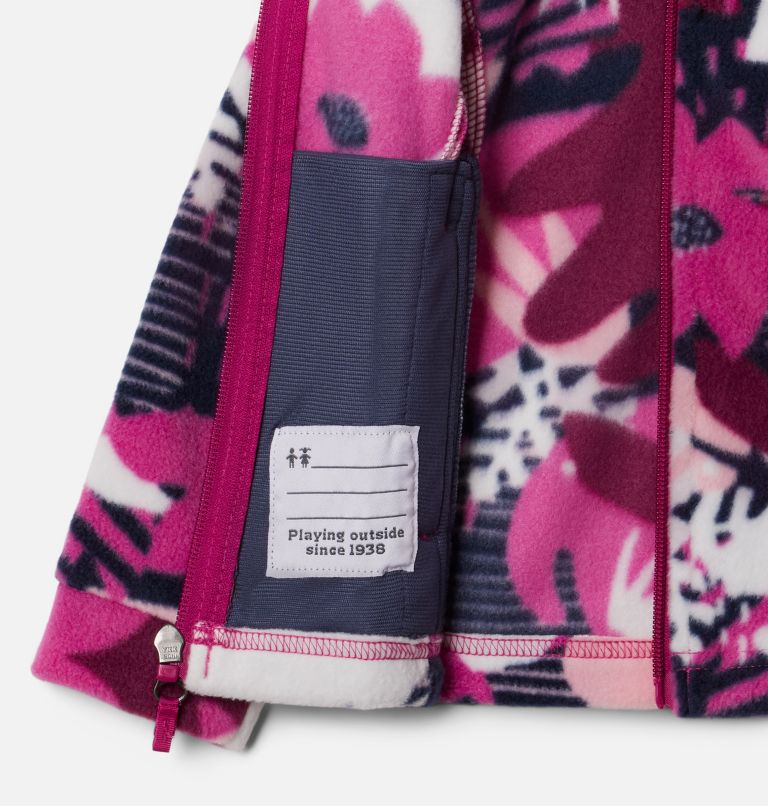 Girls' Toddler Benton Springs II Printed Fleece Jacket, Color: Wild Fuchsia Scraptanical, image 3