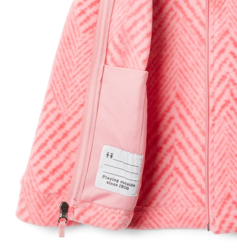 Girls' Toddler Benton Springs II Printed Fleece Jacket, Color: Pink Orchid Chevron Print, image 3