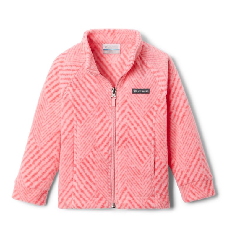 Girls' Toddler Benton Springs II Printed Fleece Jacket, Color: Pink Orchid Chevron Print, image 1