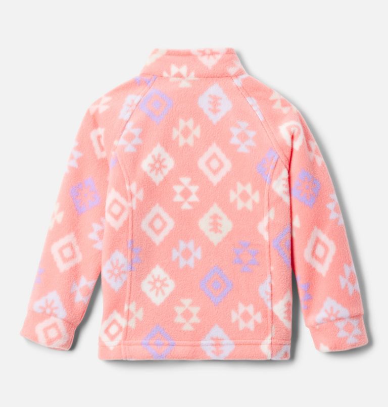 Girls' Toddler Benton Springs II Printed Fleece Jacket, Color: Hot Coral Hinterland, image 2