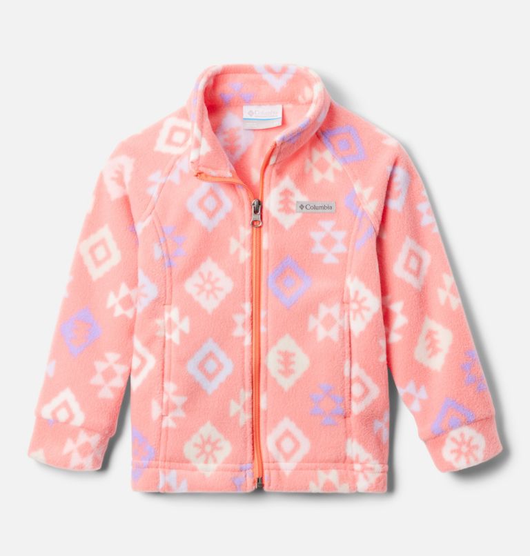 Girls' Toddler Benton Springs II Printed Fleece Jacket, Color: Hot Coral Hinterland, image 1