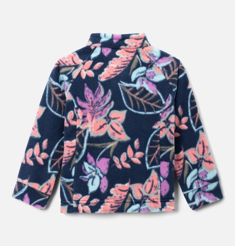 Girls' Toddler Benton Springs II Printed Fleece Jacket, Color: Hot Coral Pasteled, image 2