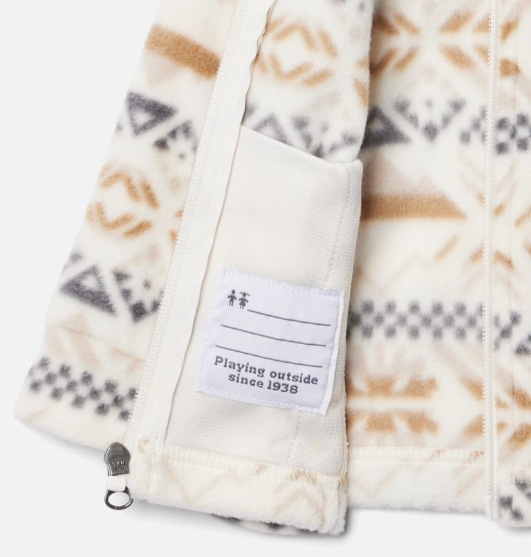 Girls’ Infant Benton Springs II Printed Fleece Jacket, Color: Chalk Checkered Peaks, image 3