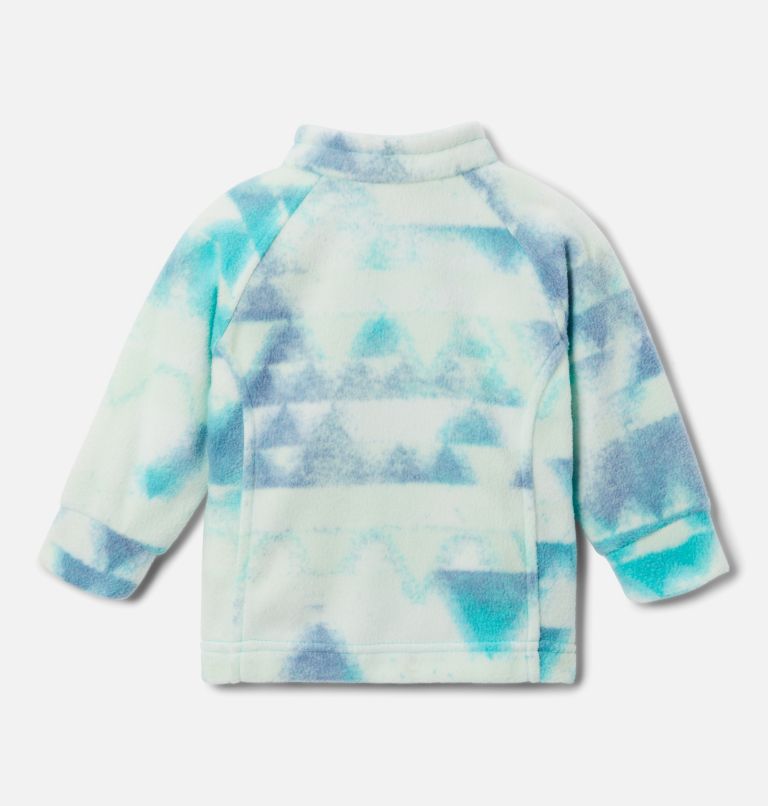 Thumbnail: Girls’ Infant Benton Springs II Printed Fleece Jacket, Color: Bright Aqua Distant Peaks, image 2