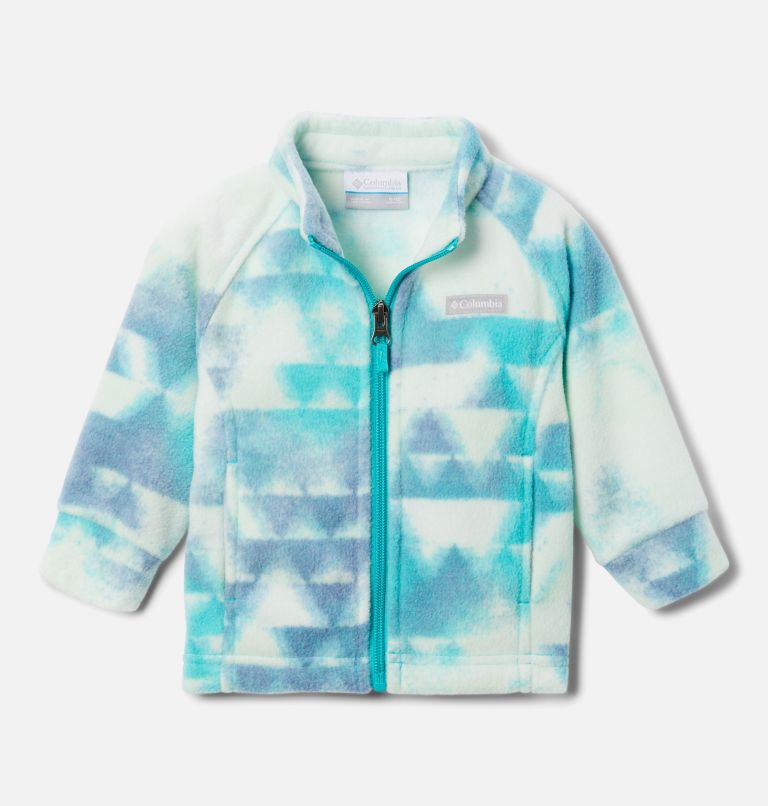 Girls’ Infant Benton Springs II Printed Fleece Jacket, Color: Bright Aqua Distant Peaks, image 1