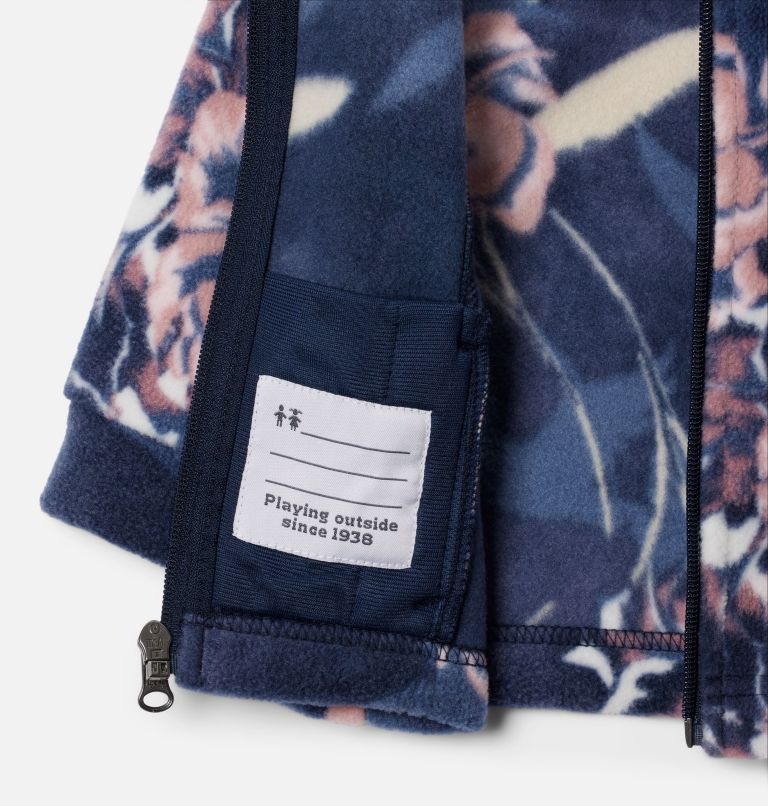 Girls’ Infant Benton Springs II Printed Fleece Jacket, Color: Collegiate Navy Blossoming, image 3