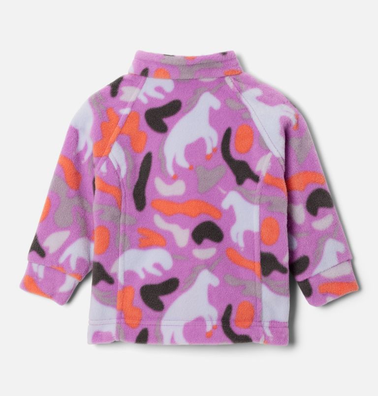 Girls’ Infant Benton Springs II Printed Fleece Jacket, Color: Razzle Uniflauge, image 2