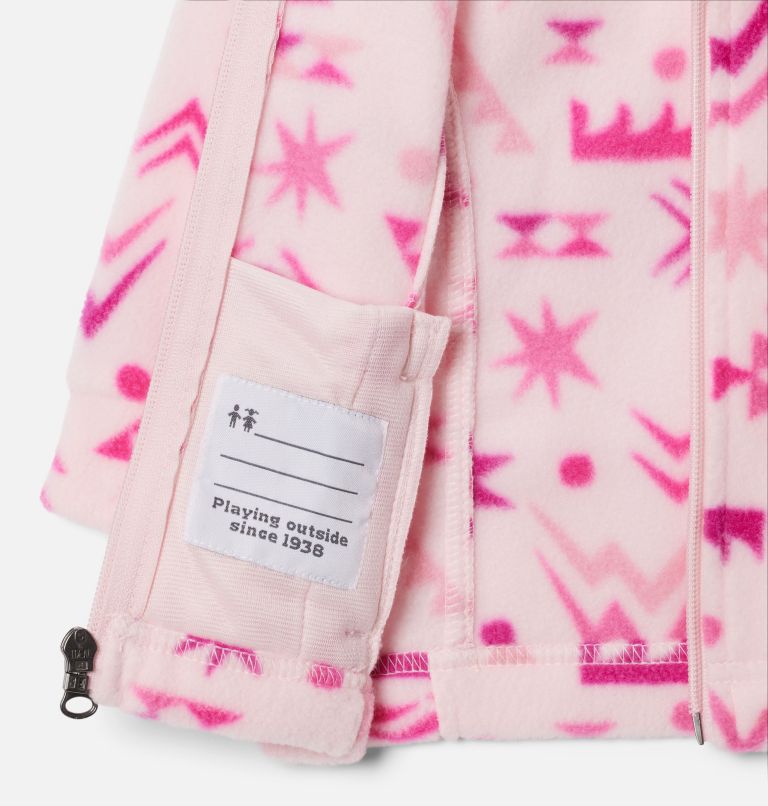 Girls’ Infant Benton Springs II Printed Fleece Jacket, Color: Satin Pink Peaked, image 3