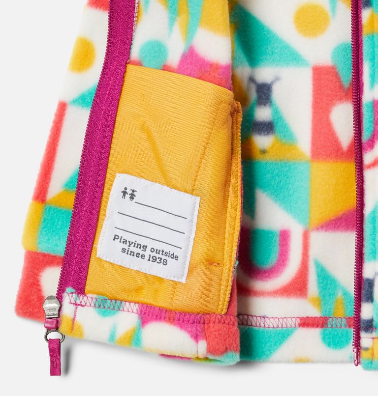 Girls’ Infant Benton Springs II Printed Fleece Jacket, Color: Wild Fuchsia Summer Escape, image 3