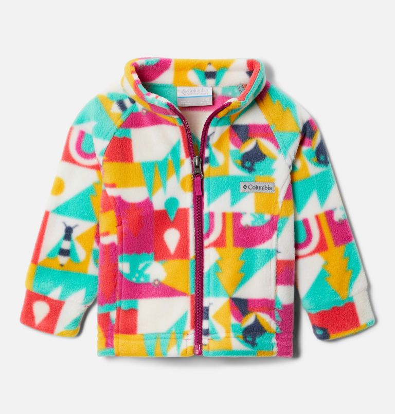 Girls’ Infant Benton Springs II Printed Fleece Jacket, Color: Wild Fuchsia Summer Escape, image 1