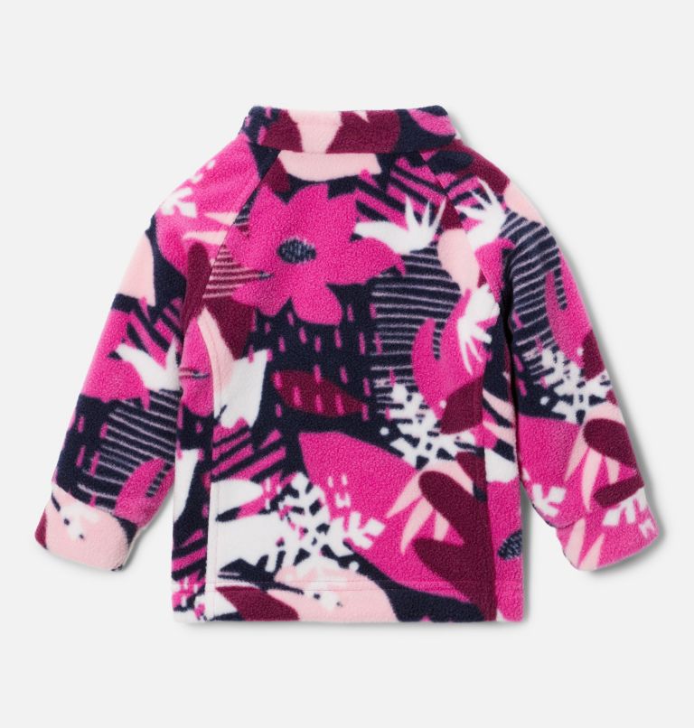 Girls’ Infant Benton Springs II Printed Fleece Jacket, Color: Wild Fuchsia Scraptanical, image 2