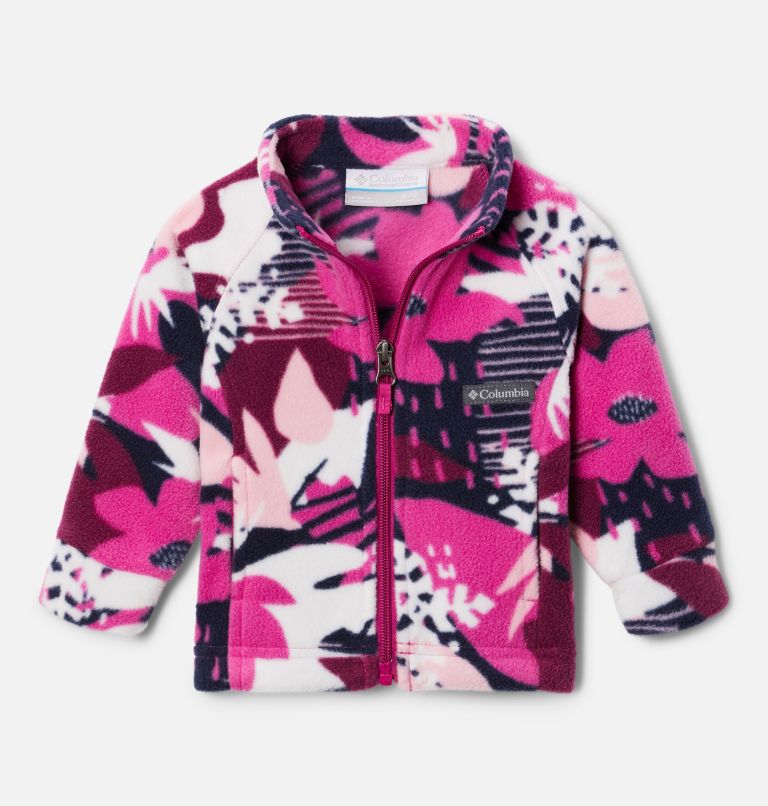 Girls’ Infant Benton Springs II Printed Fleece Jacket, Color: Wild Fuchsia Scraptanical, image 1