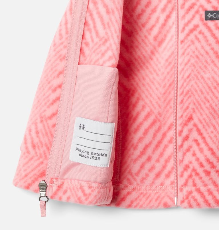 Girls’ Infant Benton Springs II Printed Fleece Jacket, Color: Pink Orchid Chevron Print, image 3