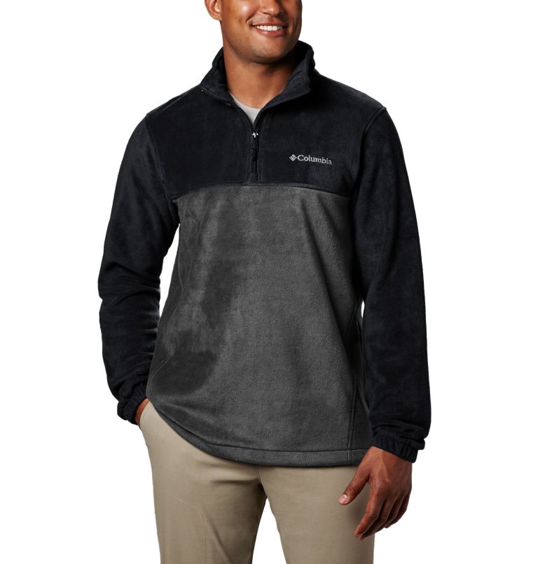 Men's Steens Mountain Half Zip Fleece Pullover, Color: Black, Grill, image 1