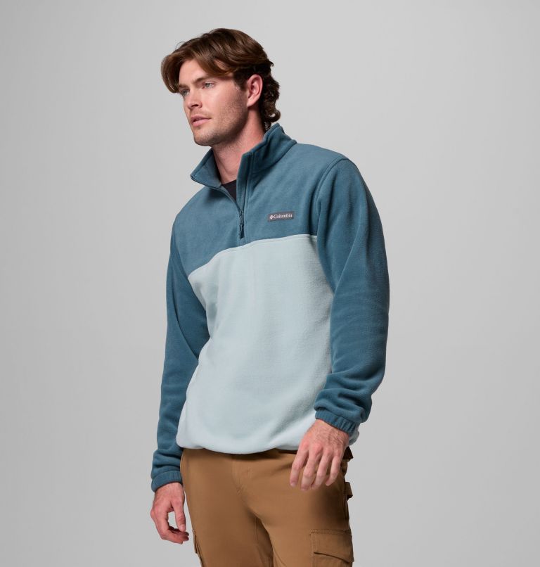 Men's Steens Mountain Half Zip Fleece Pullover, Color: Everblue, Crushed Blue, image 4