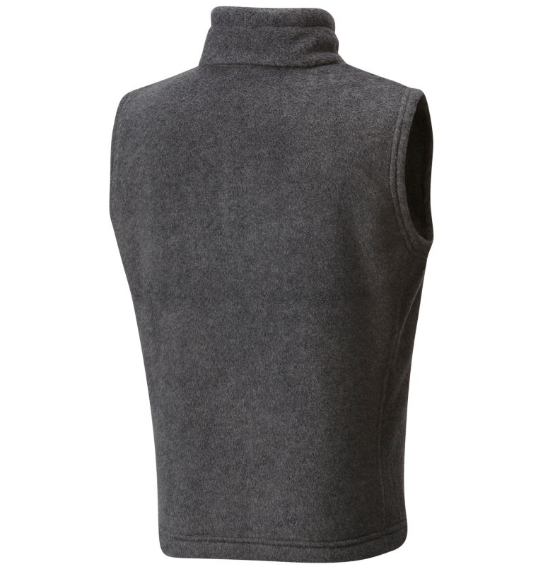 Boys’ Steens Mtn Fleece Vest, Color: Charcoal Heather, image 2