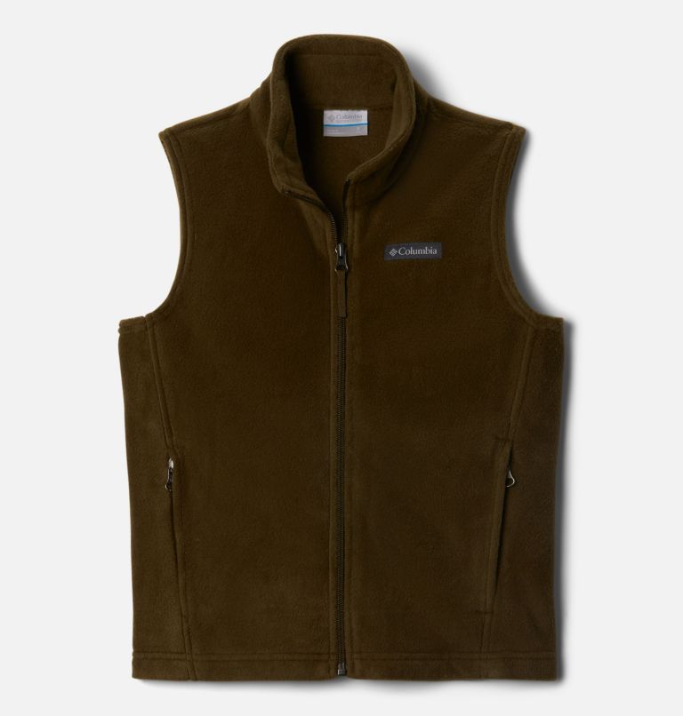 Boys' Steens Mountain Fleece Vest, Color: New Olive, image 1