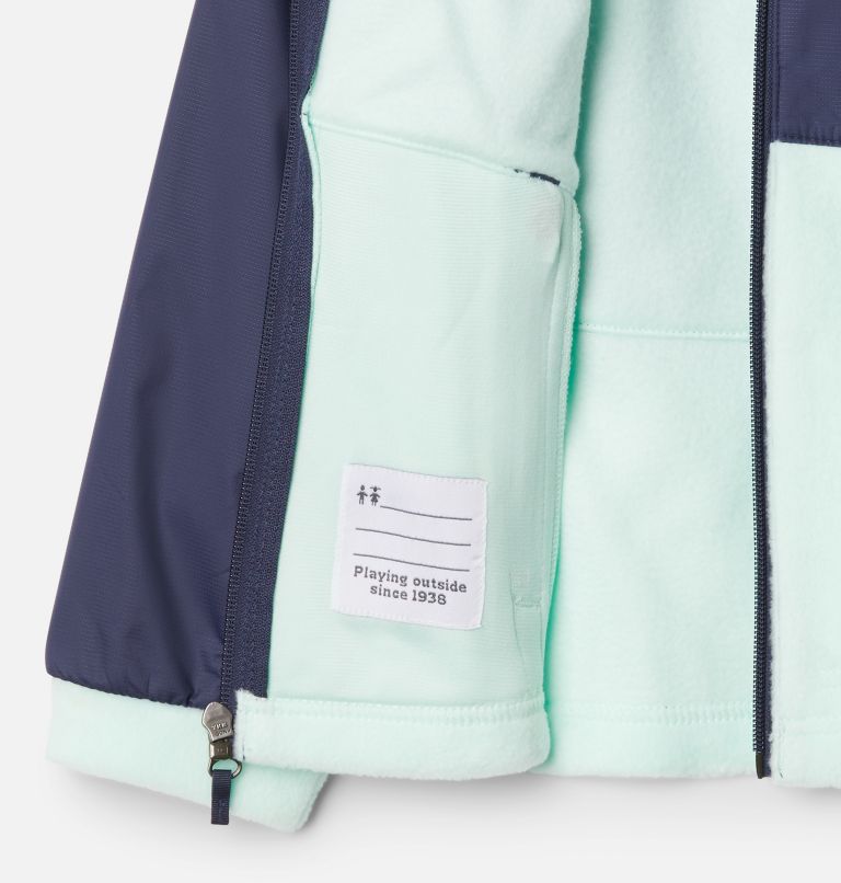 Girls’ Benton Springs III Overlay Fleece Jacket, Color: Sea Ice, Nocturnal, image 3