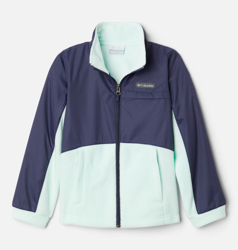 Girls’ Benton Springs III Overlay Fleece Jacket, Color: Sea Ice, Nocturnal, image 1