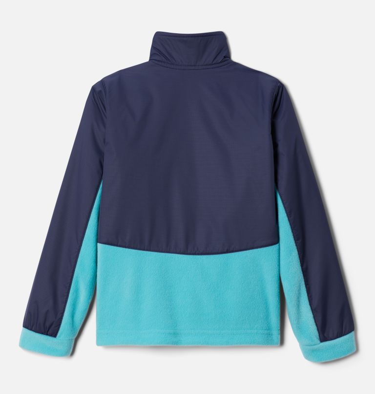 Girls’ Benton Springs III Overlay Fleece Jacket, Color: Geyser, Nocturnal, image 2