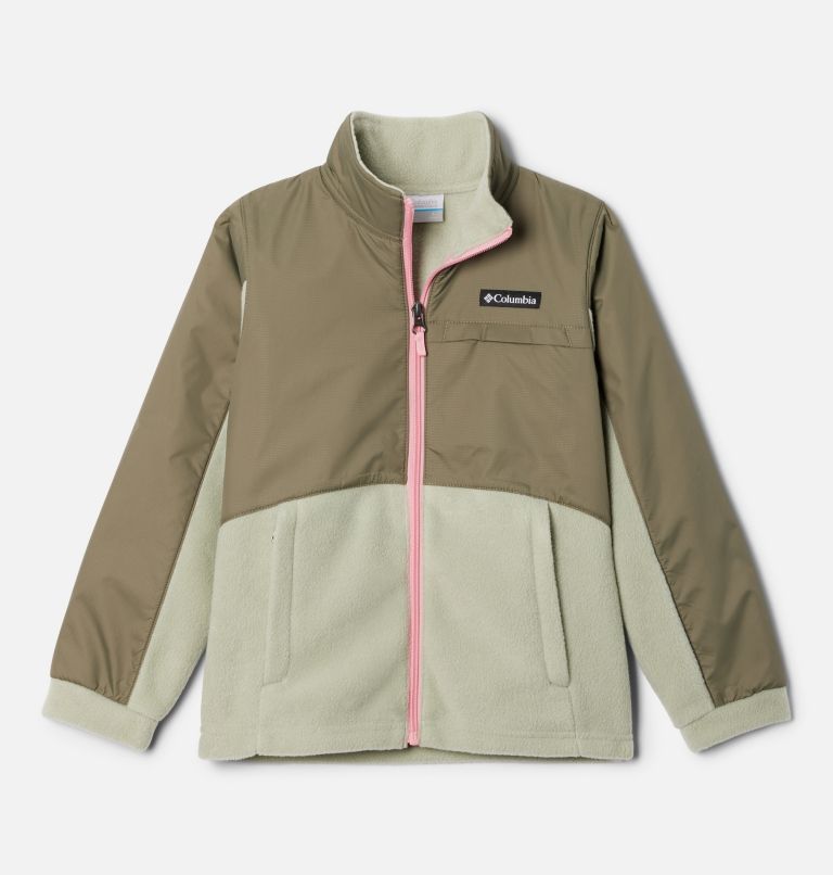 Girls’ Benton Springs III Overlay Fleece Jacket, Color: Safari, Stone Green, image 1