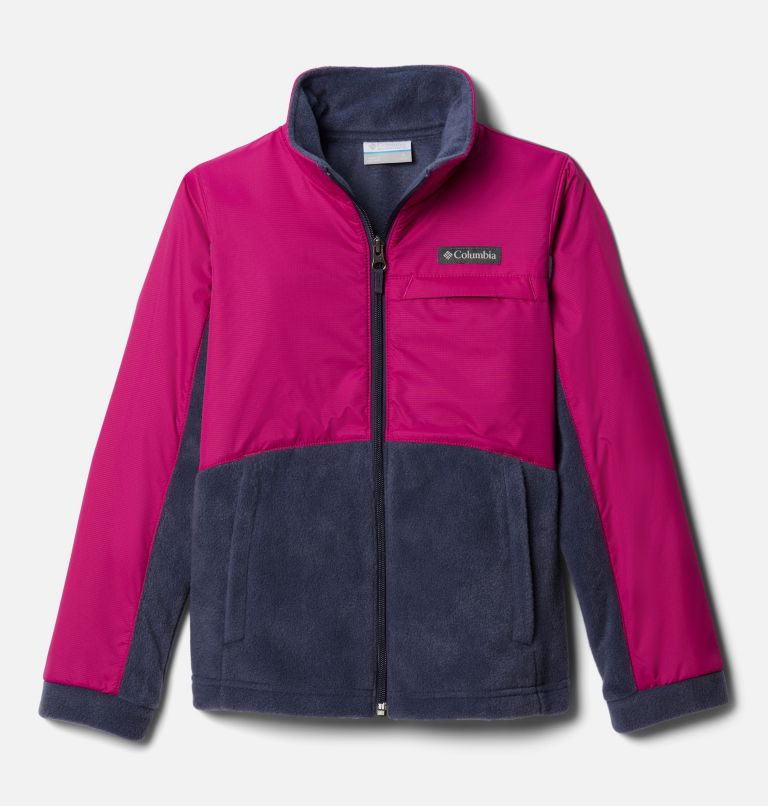 Thumbnail: Girls’ Benton Springs III Overlay Fleece Jacket, Color: Nocturnal, Wild Fuchsia, image 1